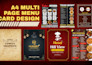 design a modern a4 multi page menu booklet for restaurants